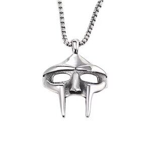 Men’s Silver Chain Mf Doom Rapper Necklace